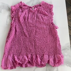 Anthropologie Fuchsia Ruffled Blouse